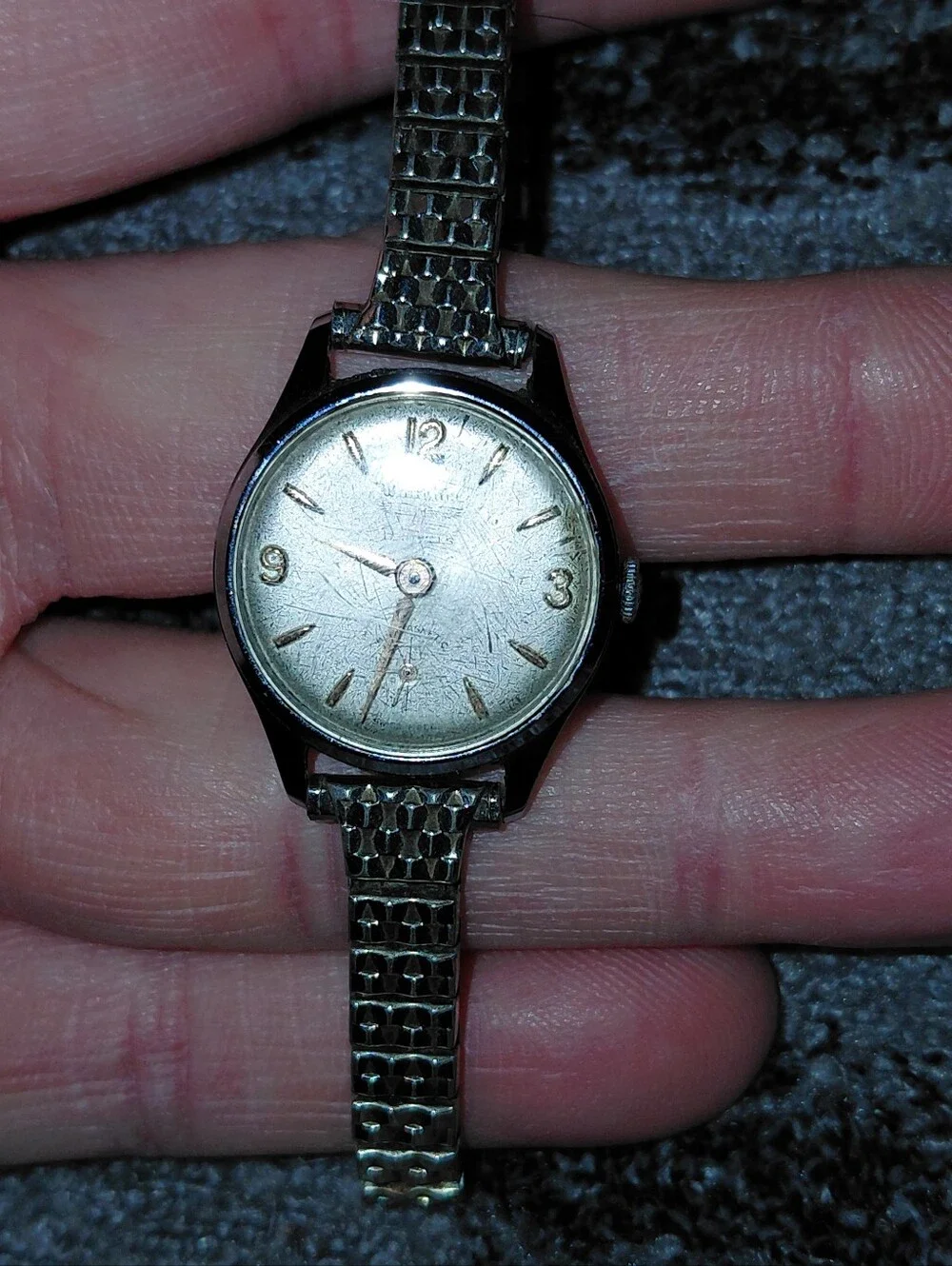 Vintage Waltham 17 Jewels Swiss Manual Wind Cocktail Watch Speidel Band CC